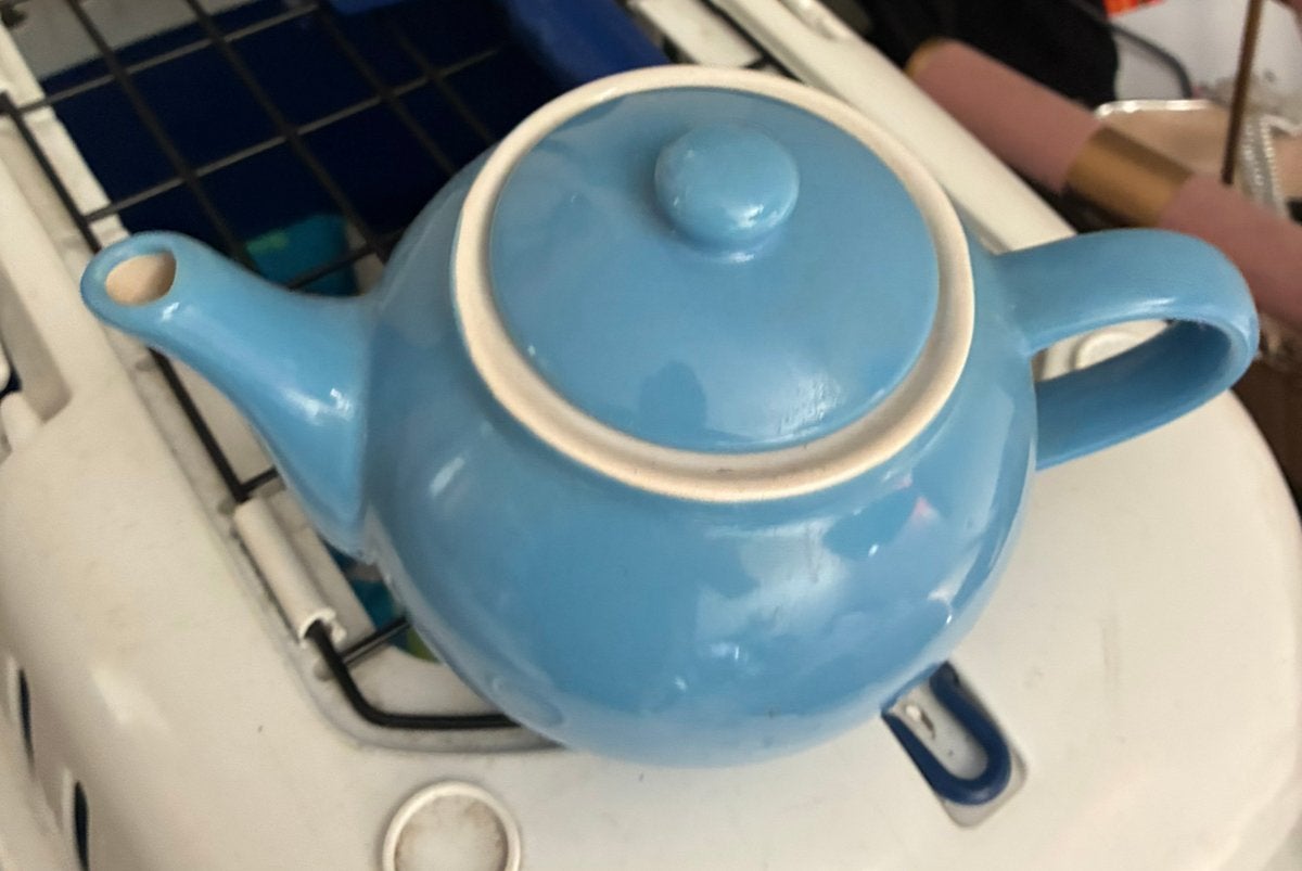 Blauwe theepot, Ophalen of Verzenden, Gebruikt, Theepot