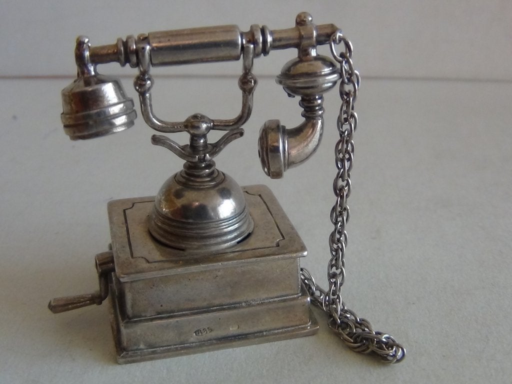 Miniatuur zilver FA7 oude telefoon zilveren miniaturen, Verzenden, Zilver