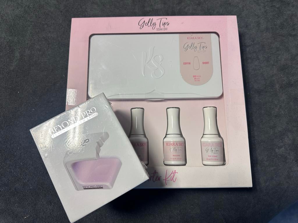 Kiara Sky Gelly Tips Starter Kit incl. lamp - Nieuw, Ophalen of Verzenden, Nieuw, Handen en Nagels, Toebehoren