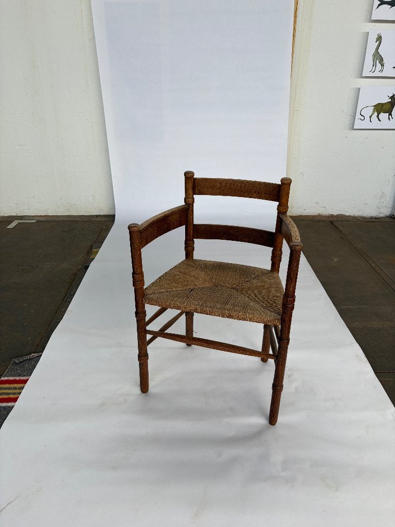 Landelijke Shaker stijl stoel met gevlochten zitting, Ophalen, Gebruikt, Bruin, Eén