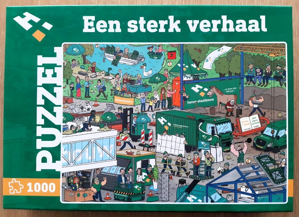 Puzzel, een sterk verhaal van 1000 stukjes, Ophalen of Verzenden, 500 t/m 1500 stukjes, Gebruikt, Legpuzzel