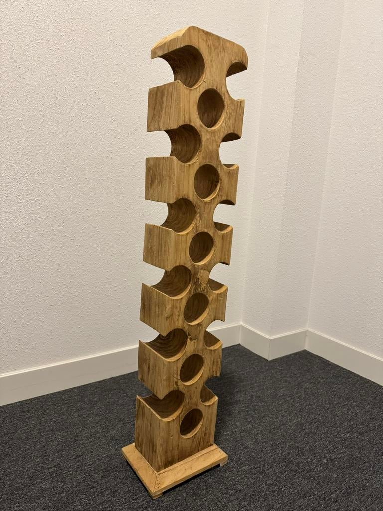 Wijnrek hout 18 flessen, Ophalen, Zo goed als nieuw, Hout, Minder dan 50 cm