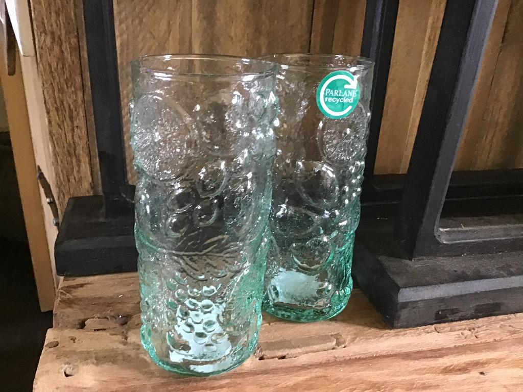 NIEUW set van 6 longdrink glazen van gerecycled glas, Ophalen, Nieuw, Glas of Glazen