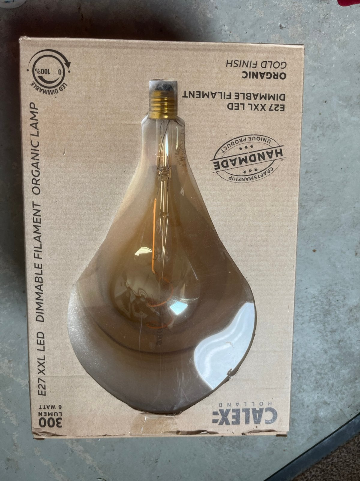 Bronskleurige lamp, Ophalen of Verzenden, Nieuw, Glas, E27 (groot)