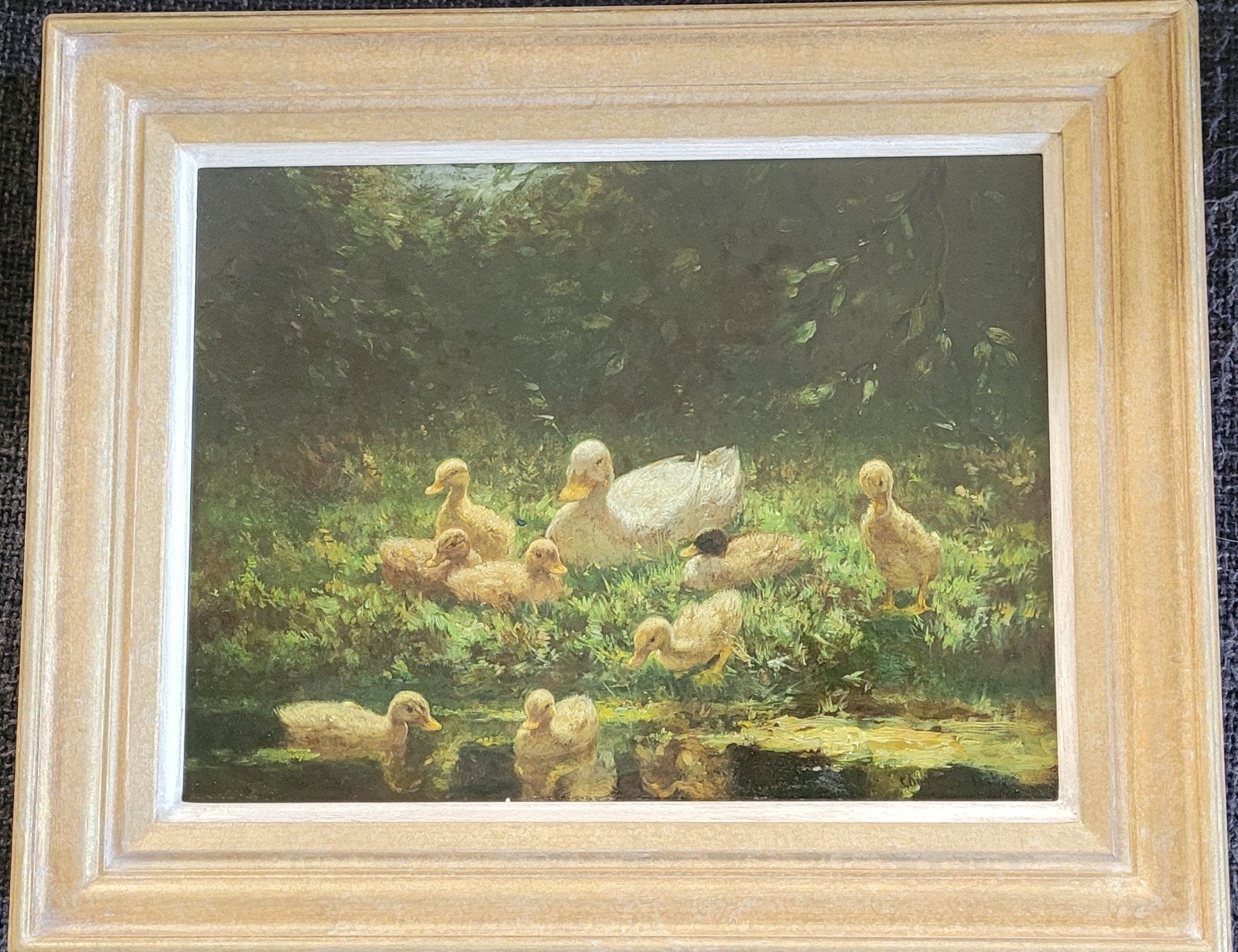 Constant Artz.. Moedereend met 8 kuikens, Ophalen of Verzenden