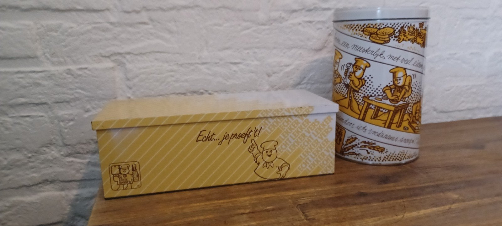 Echte bakker koekblik beschuitbus., Verzamelen, Blikken, Ophalen of Verzenden, Gebruikt, Beschuit