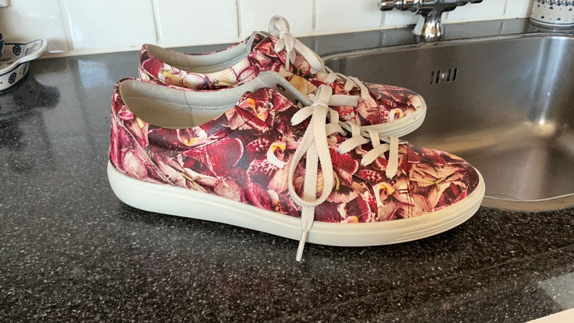 Zgan leren Ecco sneakers, schoenen maat 41, Overige kleuren, Ophalen of Verzenden, Sneakers of Gympen, Zo goed als nieuw