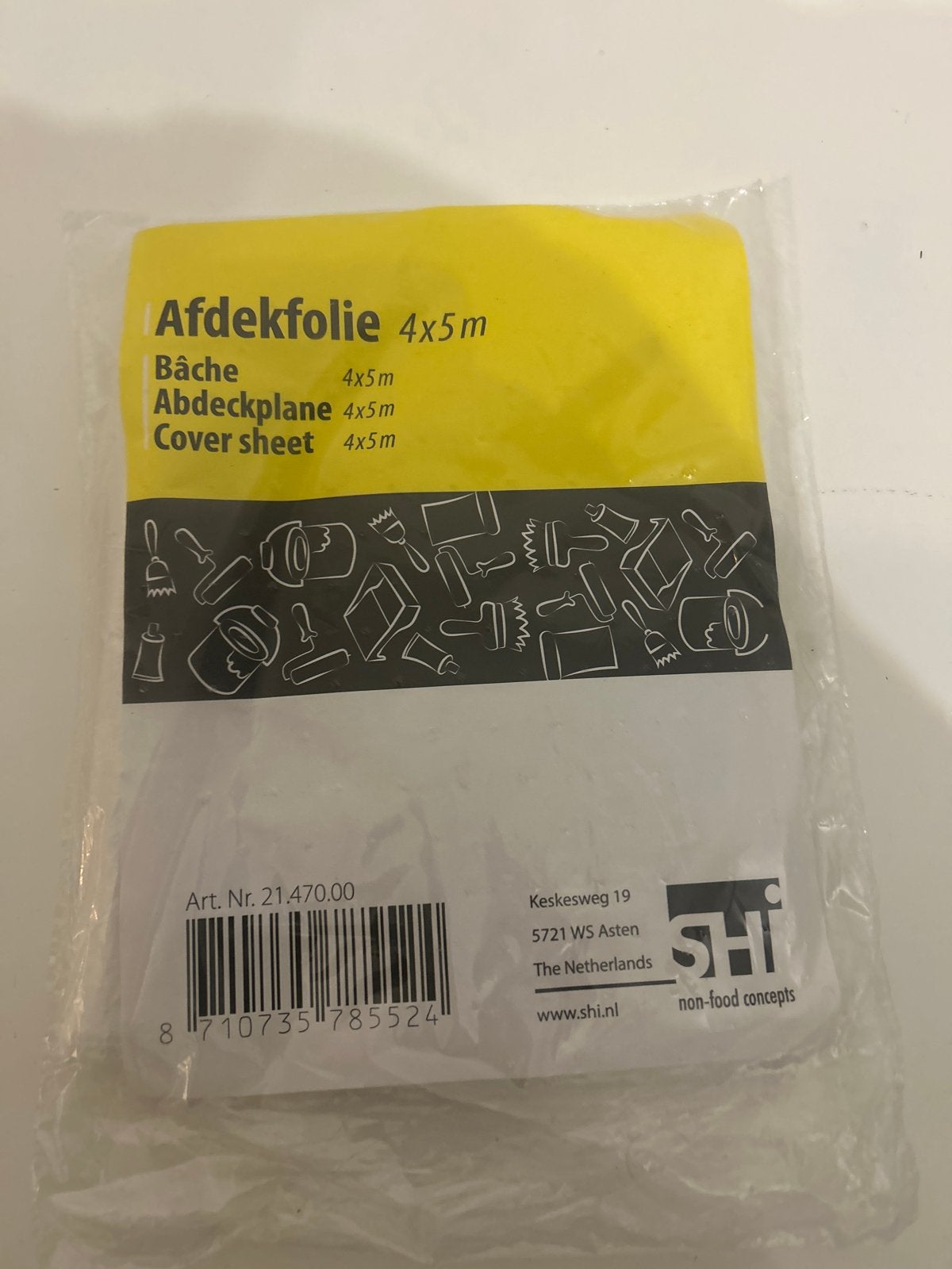 Nieuwe Afdekfolie 4x5m - Bescherming voor Verfklussen, Doe-het-zelf en Verbouw, Ophalen of Verzenden, Nieuw, Overige typen