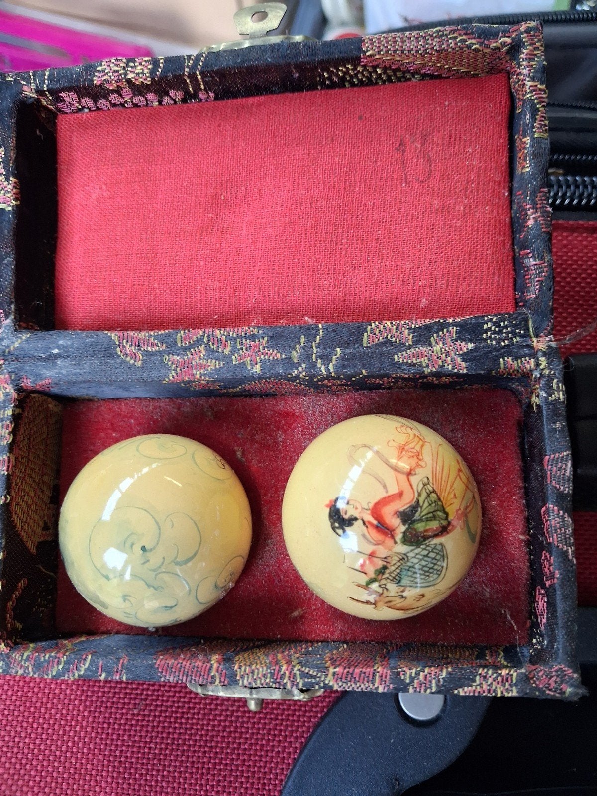 Chinese Baoding ballen in decoratieve doos, Ophalen of Verzenden