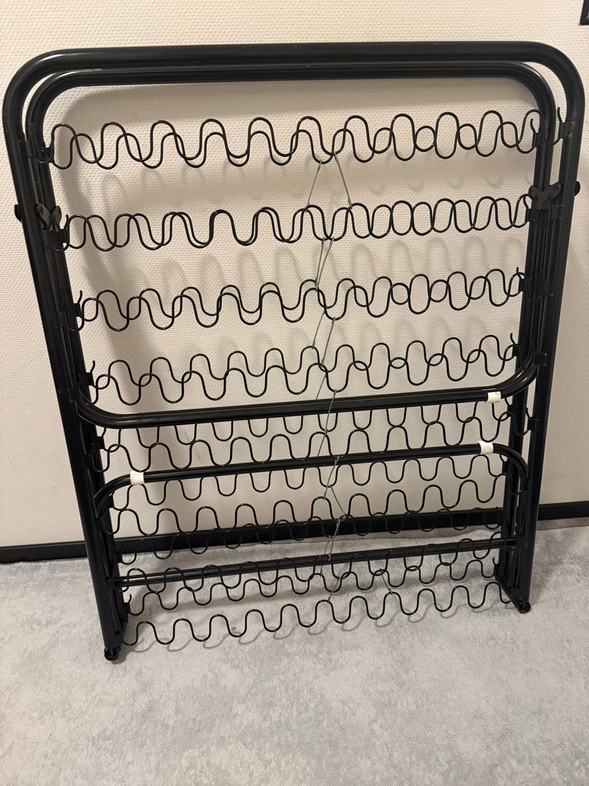 Opvouwbaar bedframe 80x190 cm - Zwart metaal, Huis en Inrichting, Ophalen, Gebruikt, Eenpersoons, Zwart