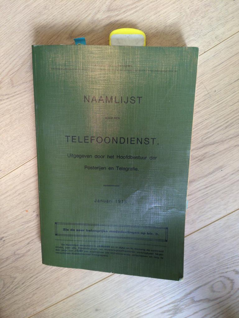 Naamlijst Telefoondienst Januari 1915 - Zeer Goede Staat, Ophalen of Verzenden, Zo goed als nieuw, Overige typen