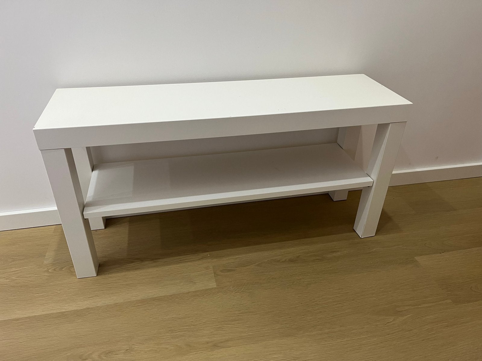 IKEA LACK TV-meubel/bankje - Wit, met lichte krasjes, Ophalen, Gebruikt, 100 tot 150 cm, Overige houtsoorten