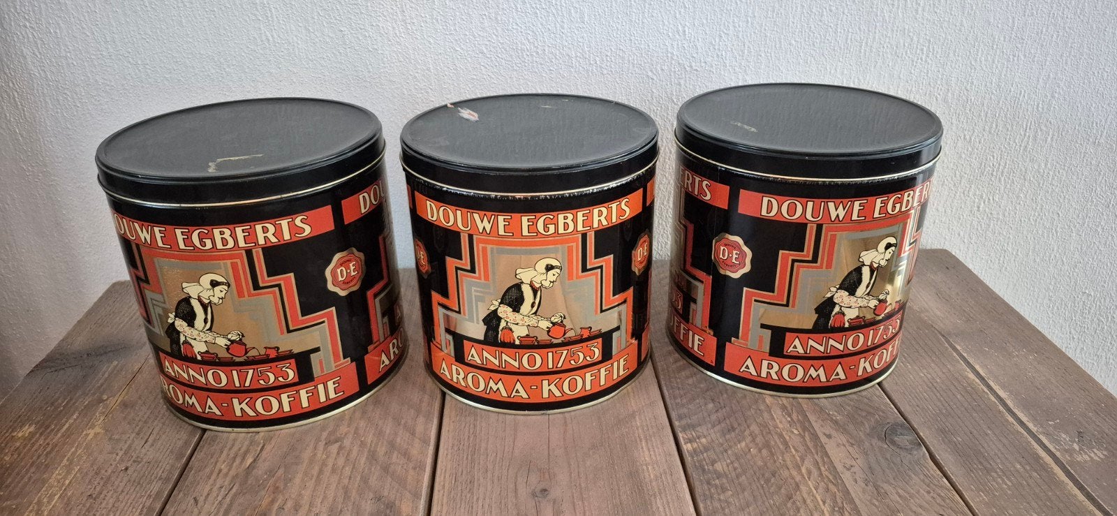 Set van 3 Vintage Douwe Egberts Aroma Koffieblikken, Ophalen