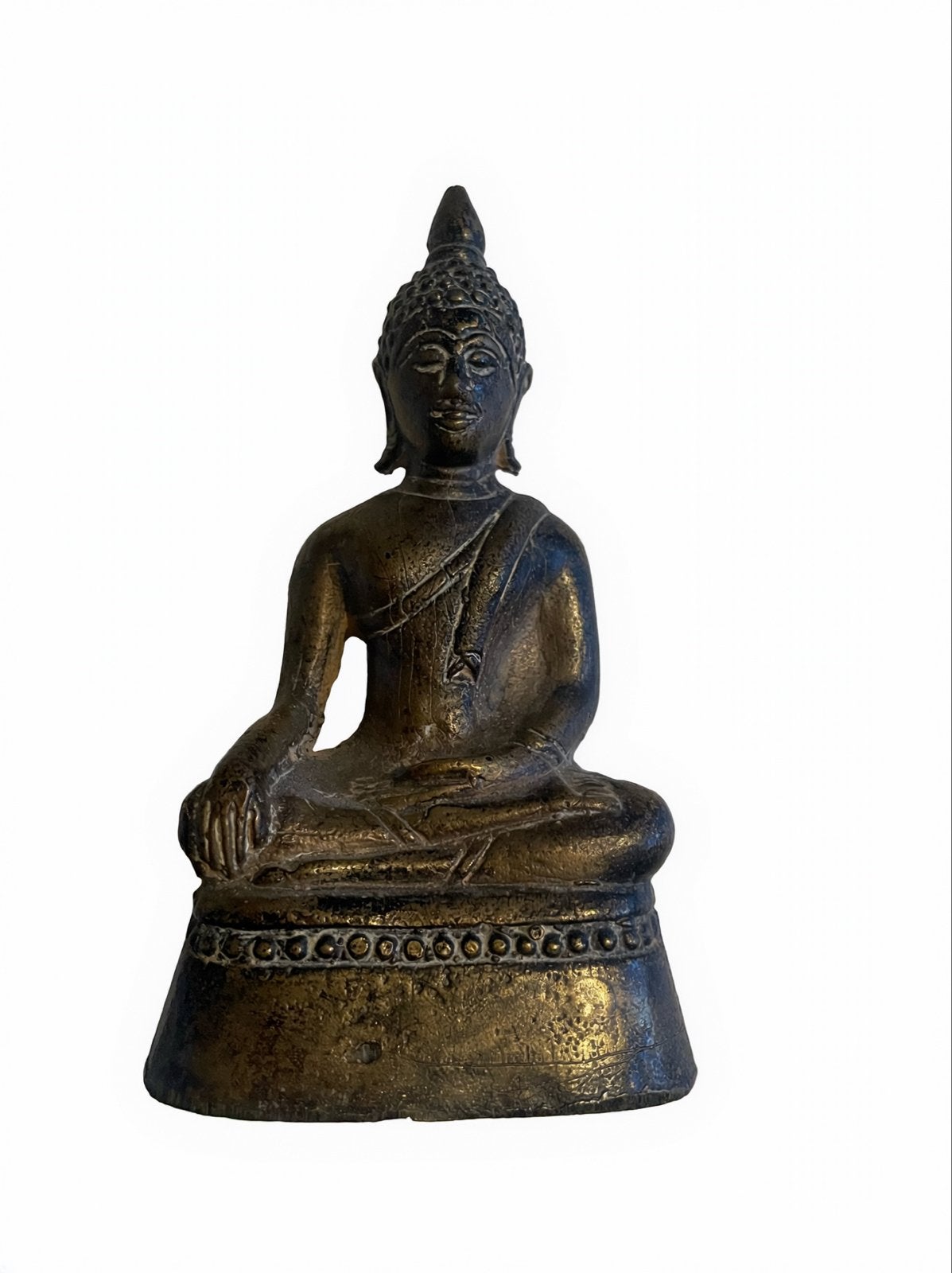 Gedetailleerd Bronzen Boeddha Beeldje - 12,5 cm Hoog!, Met reliëf, Ophalen of Verzenden, Zo goed als nieuw, Bruin