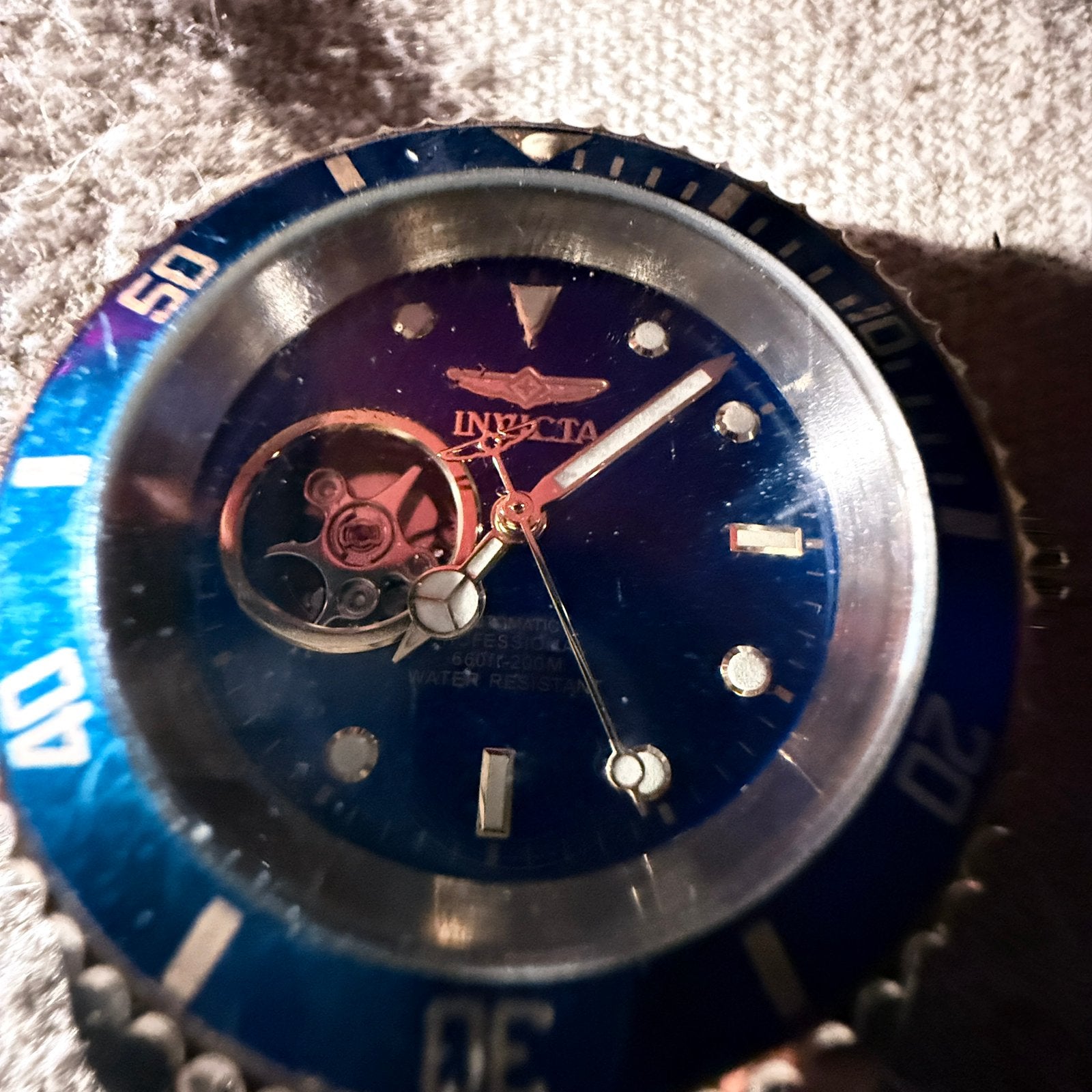 Invicta Pro Diver 21719 –  herenhorloge – Blauw/Two Tone, Ophalen of Verzenden, Zo goed als nieuw, Staal, Overige merken