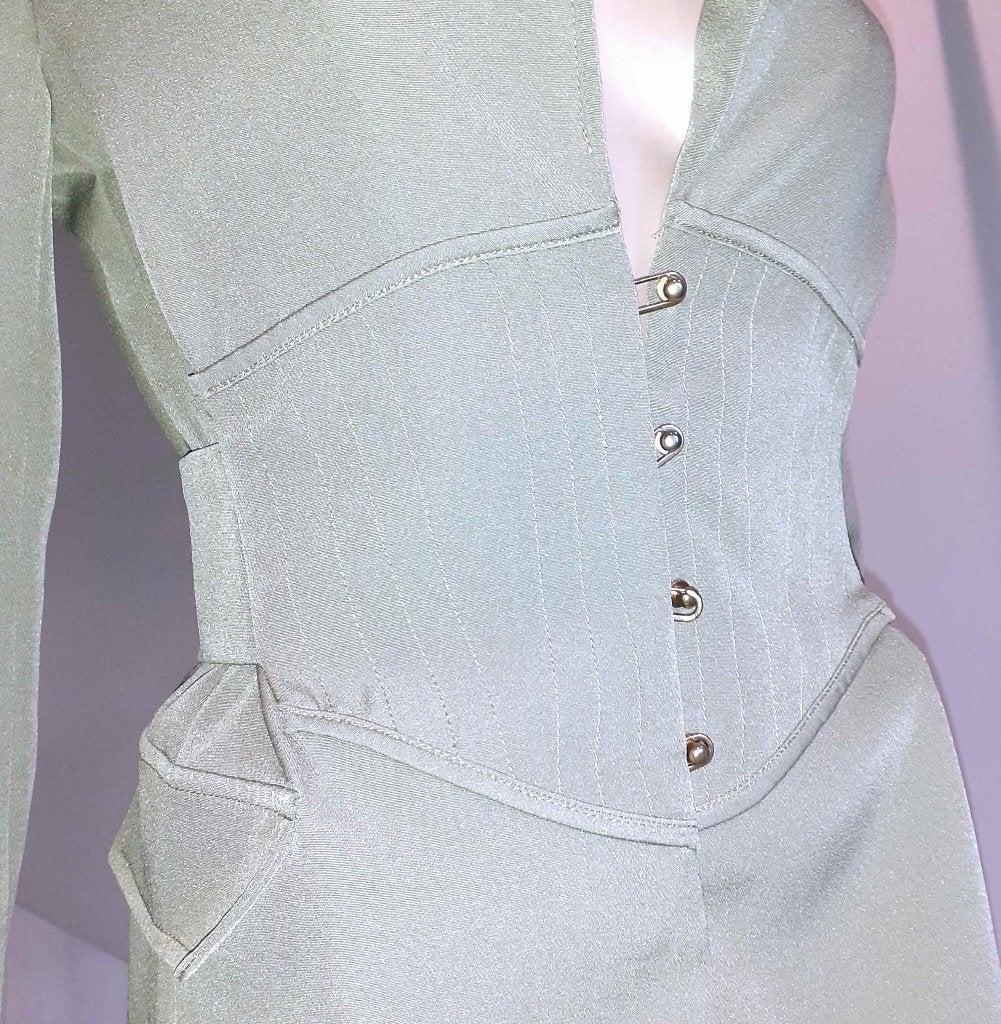 Blazer groen met corset XS, Nieuw, Ophalen of Verzenden, Jasje, Maat 34 (XS) of kleiner