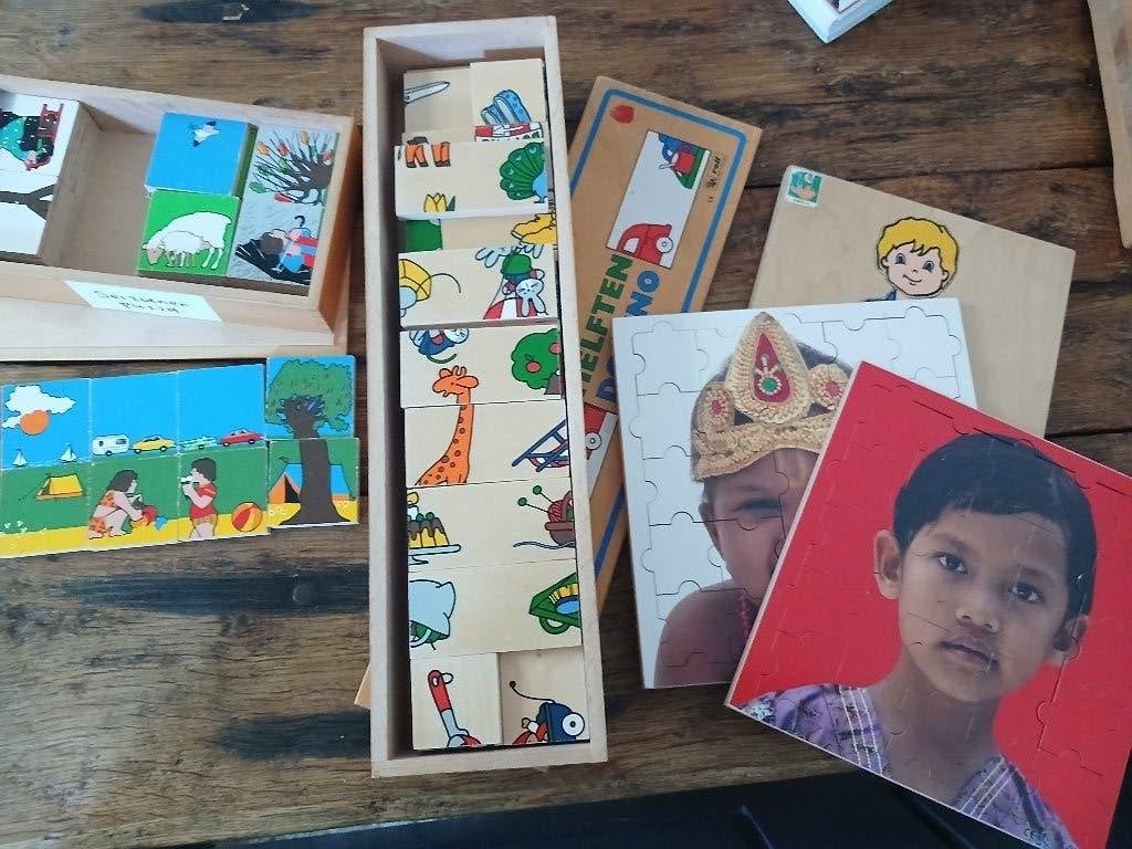 Schoolmateriaal puzzels hout, Kinderen en Baby's, Ophalen of Verzenden, Gebruikt, Puzzelen