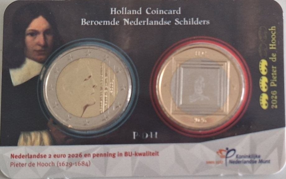 Coincard HCF 2026 - Pieter de Hooch - BU, Verzenden, Overige landen, 2 euro, Setje