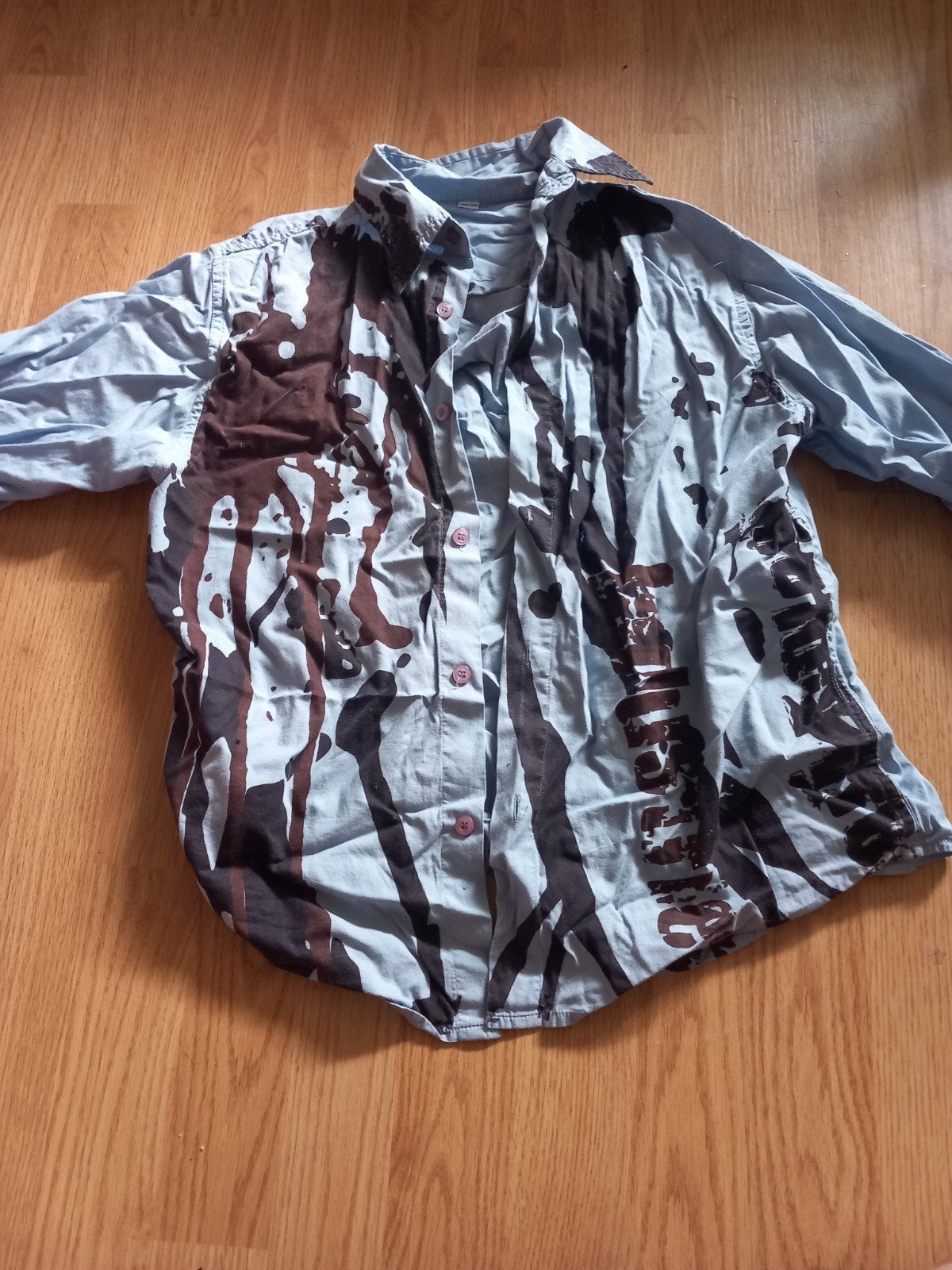 Jongens overhemd maat 146/152 met print, Gebruikt, Overhemd of Blouse, Ophalen of Verzenden, Onbekend