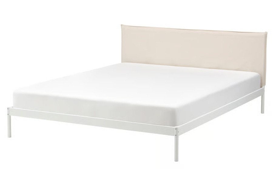 Bed Ikea (KLEPPSTAD) 140x200cm, Huis en Inrichting, Ophalen, Wit, Tweepersoons, 140 cm