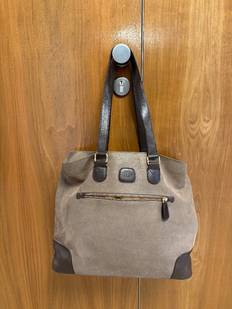 Stijlvolle bruine shopper bric’s met ritssluiting, Ophalen of Verzenden, Gebruikt, Bruin, Shopper
