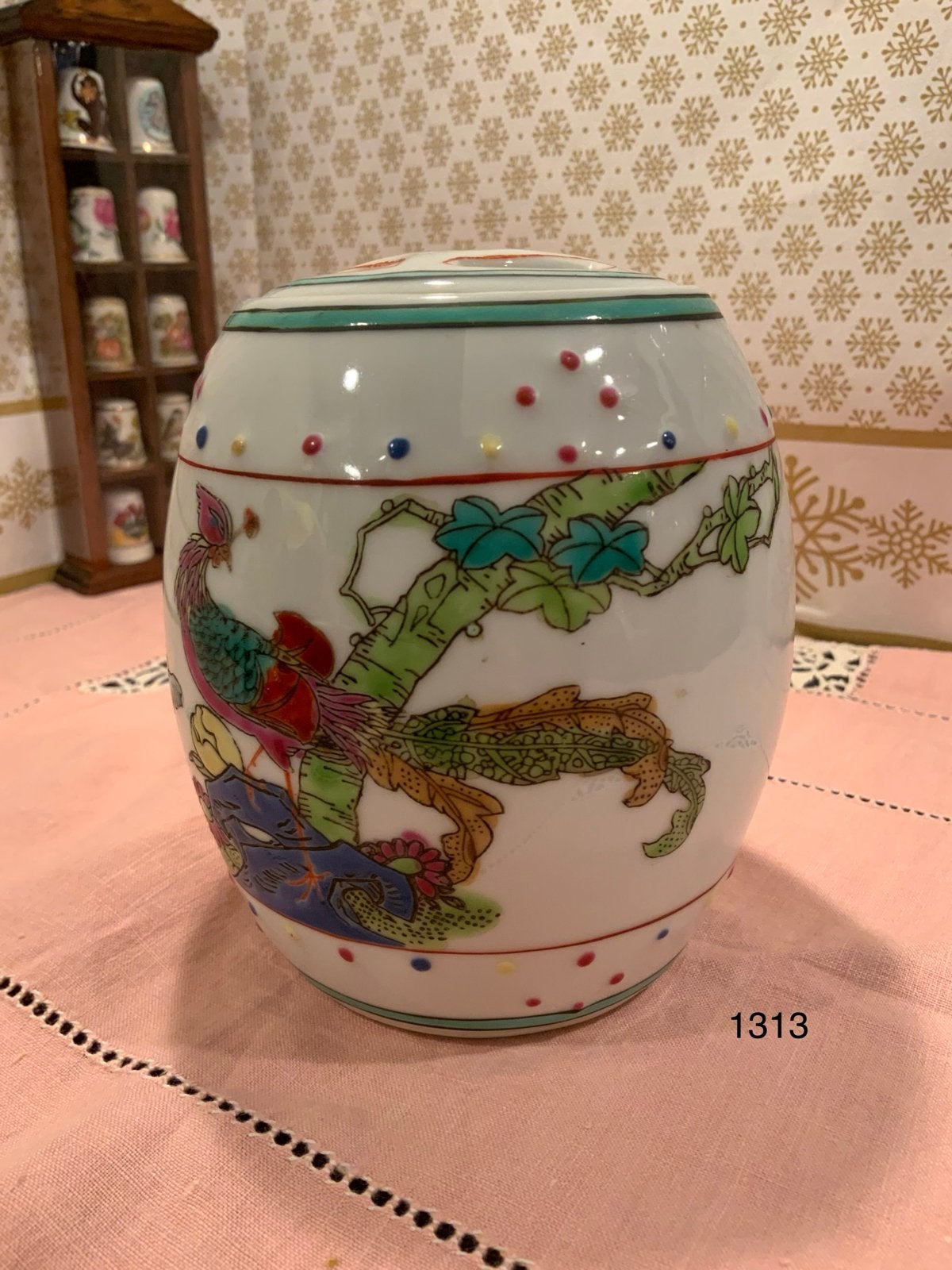 Vintage Chinees porseleinen potje met deksel, Antiek en Kunst, Antiek | Porselein, Ophalen of Verzenden