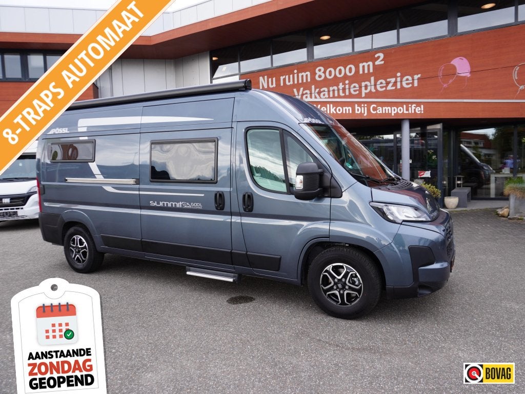Pössl Summit Shine 600 L ALS NIEUW EN COMPLEET, Automaat, Luifel, Buscamper of Camperbus, Ringverwarming
