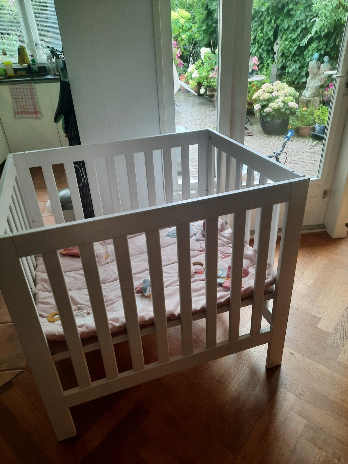 Witte box met boxkleed (Little Dutch), 3 standen, Kinderen en Baby's, Ophalen