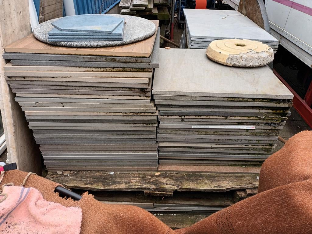 Mooie Grote Natuursteen Tegels., Doe-het-zelf en Verbouw, Vloerdelen en Plavuizen, Gebruikt, Plavuizen, Steen of Klei, 50 tot 150 cm