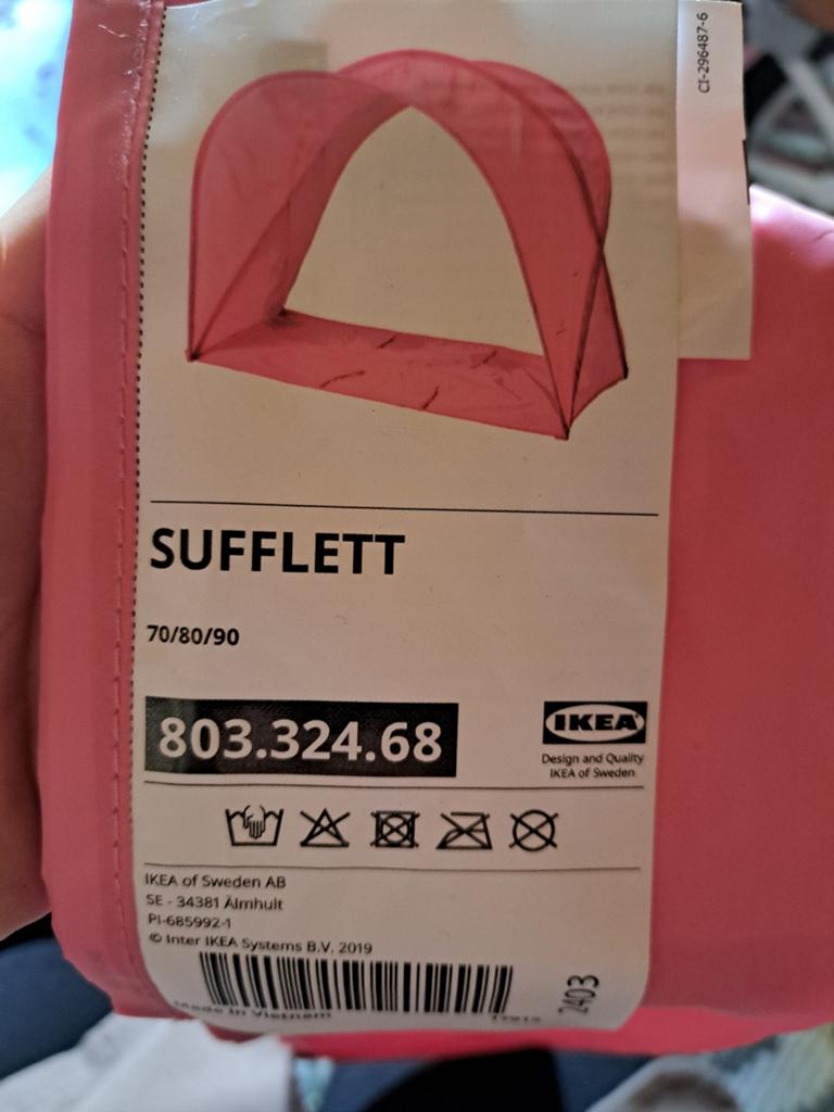 Ikea bedtent sufflett, Ophalen