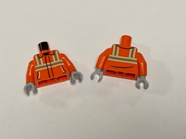 Partij Lego 2x nieuwe romp met oranje veiligheidsjas, Overige thema's, Lego, Nieuw, Ophalen of Verzenden