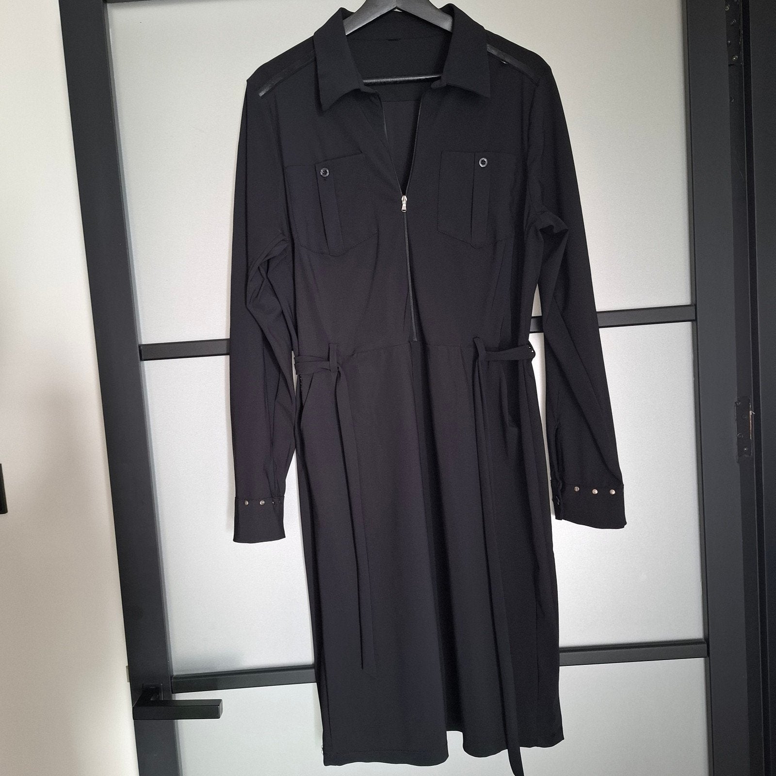 ZIP73 Zwarte Jurk met Rits en Zakken - Maat XL, ZIP73, Zwart, Maat 46/48 (XL) of groter, Ophalen of Verzenden