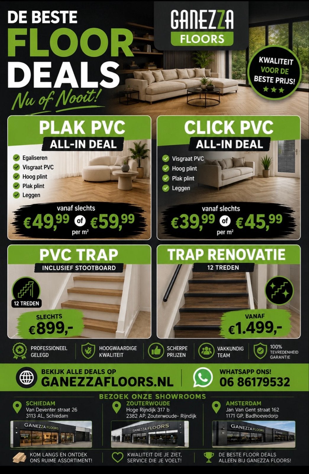 PVC Vloeren en Traprenovatie - Ganezza Floors, Ophalen, Kunststof, Overige typen, Nieuw