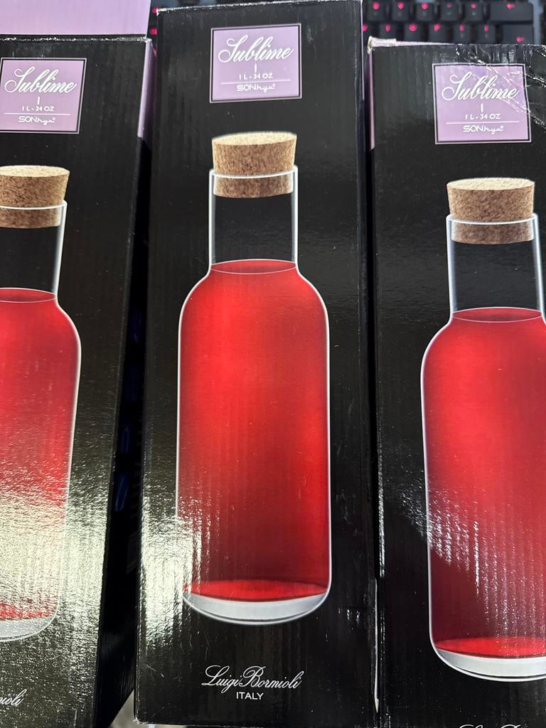 8x Luigi Bormioli Sublime 1L flessen met kurk, Huis en Inrichting, Keuken | Keukenbenodigdheden, Nieuw, Overige typen, Overige merken