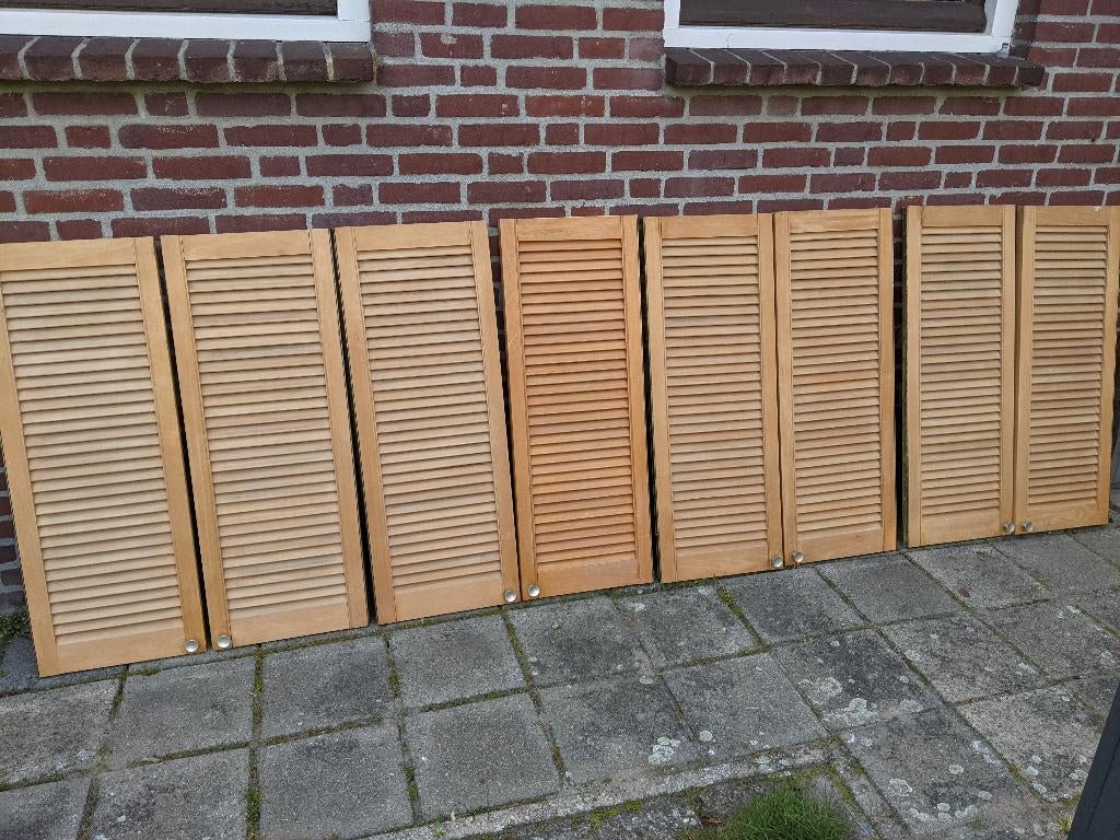 4 sets louvre deuren met pianoscharnieren, Ophalen, Minder dan 80 cm, Binnendeur, Minder dan 200 cm