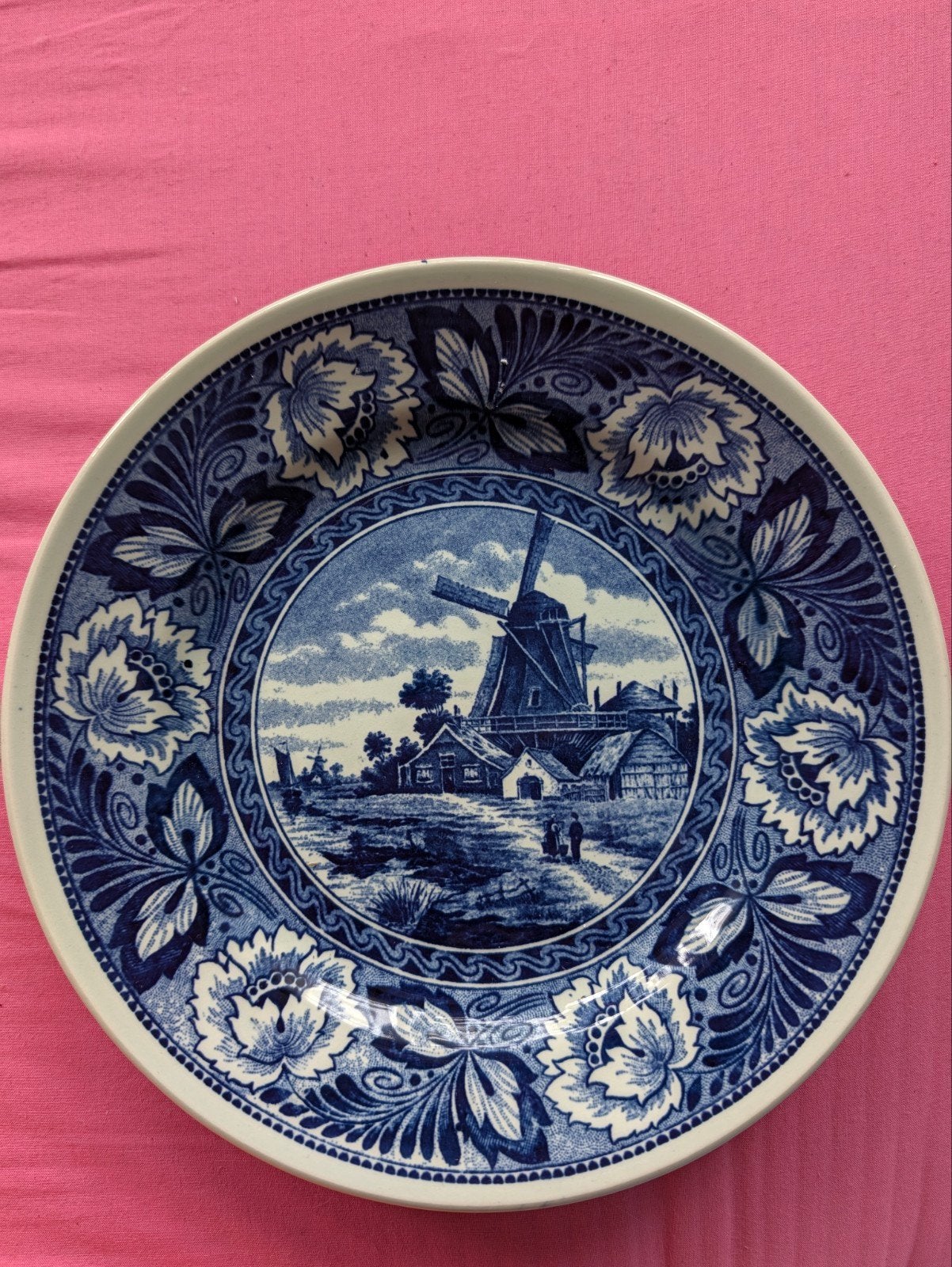 Delfts blauw bord Boch Molen, Ophalen of Verzenden