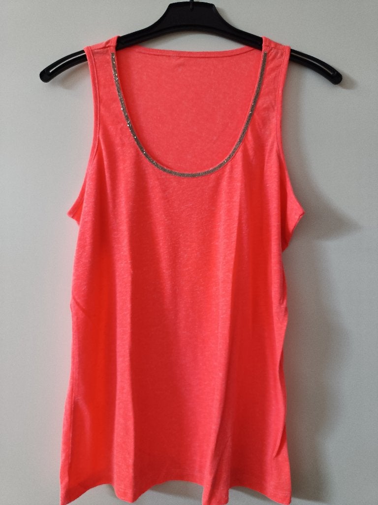 Neon oranje top - met glitter - Maat L, Maat 42/44 (L), Nieuw, Oranje, Ophalen of Verzenden