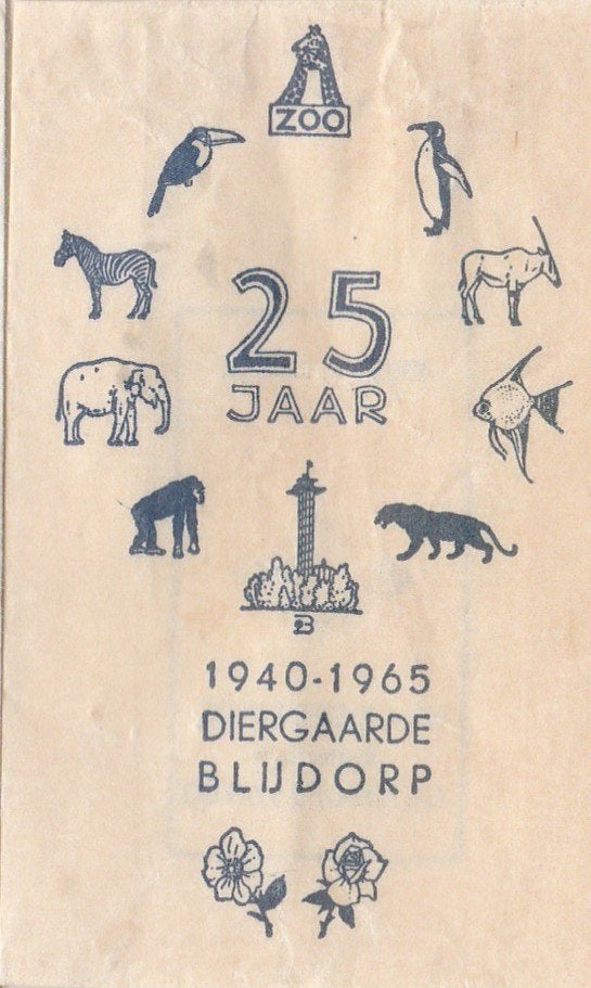 Diergaarde Blijdorp Rotterdam 1965 - zoo aap olifant zebra, Ophalen of Verzenden