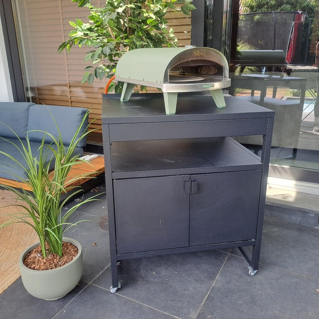 Pizza-/BBQ-buitenkast op wielen, zeer nette staat, Tuin en Terras, Buitenkeukens, Ophalen, Zo goed als nieuw, Vrijstaand, Elektrisch
