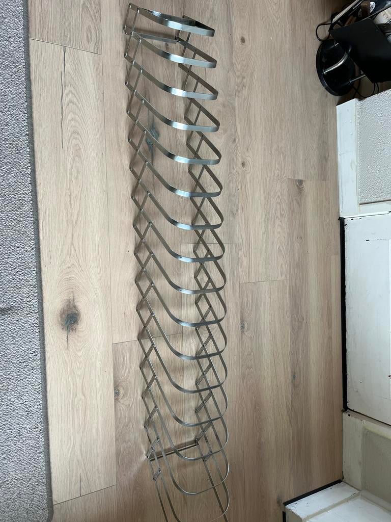 Vintage Chrome Tijdschriften/Platenrek - Jaren '80, Ophalen, Vintage, Gebruikt, Metaal
