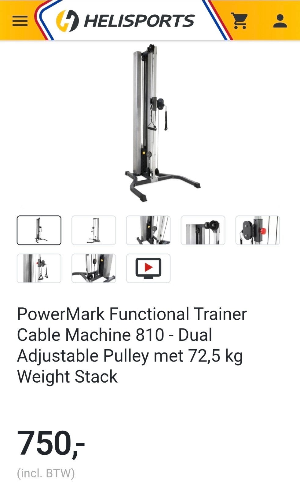 PowerMark Functional Trainer 810 - Kabelmachine, Sport en Fitness, Fitnessapparatuur, Ophalen, Zo goed als nieuw, Krachtstation