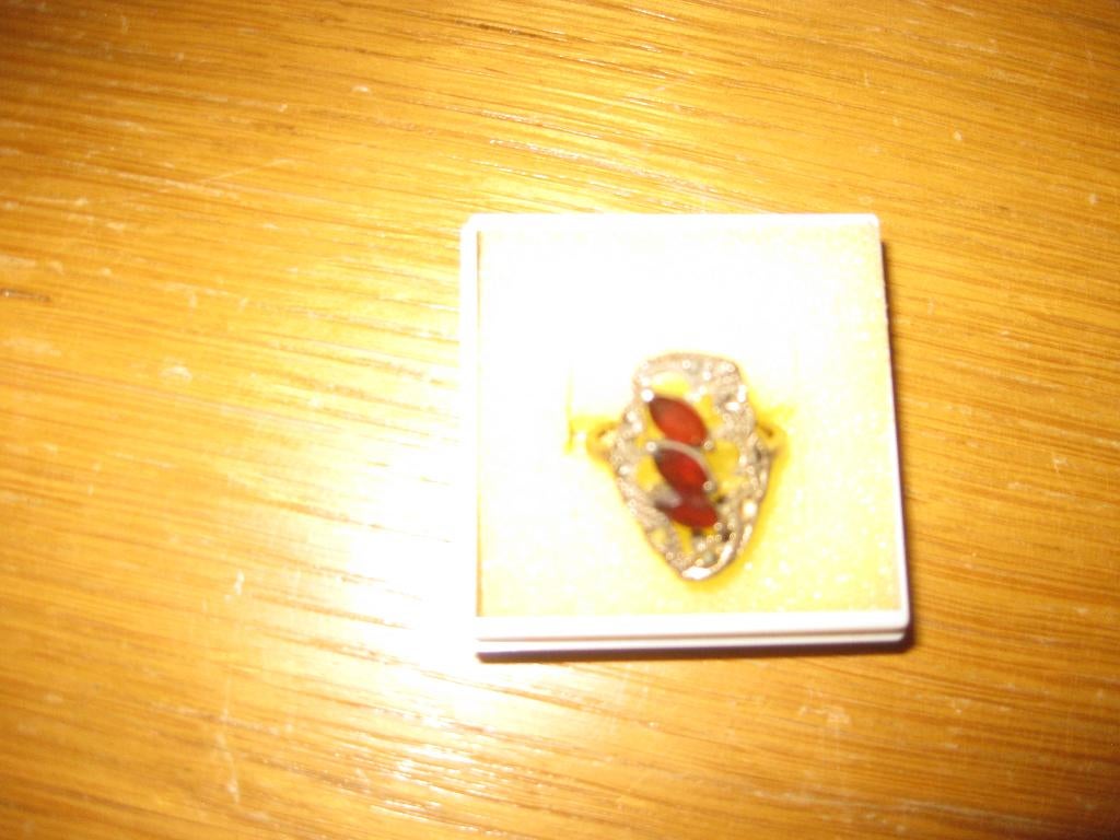 Antieke zilveren ring met granaat en diamantjes maat 17,5, Antiek en Kunst, Ophalen of Verzenden, Zilver