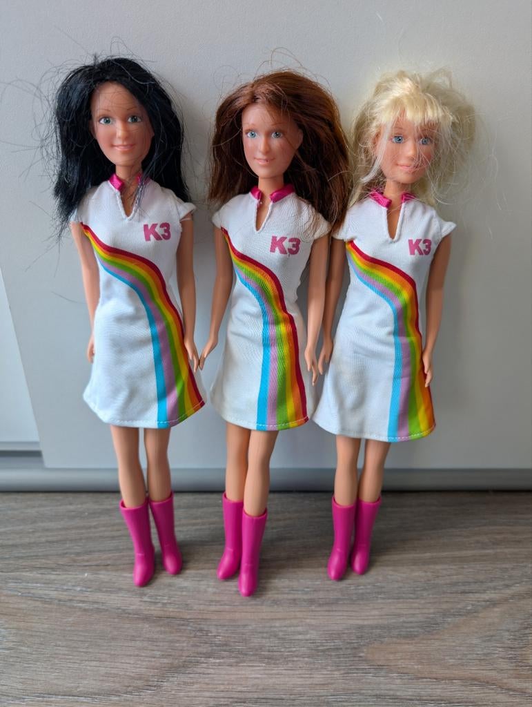De eerste originele K3 Barbies, Karen, Kristel en Kathleen, Ophalen of Verzenden, Barbie