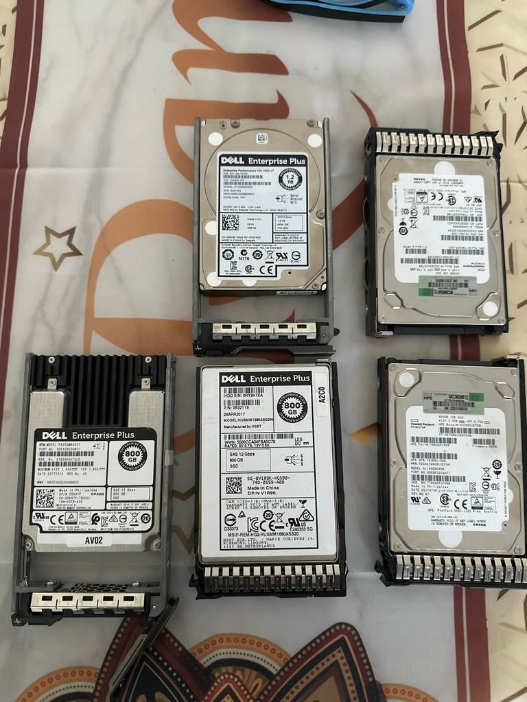 Dell / HPE Enterprise SAS HDD & SSD– 10K RPM – 800GB / 1.2TB, Intern, Gebruikt, SAS, HDD