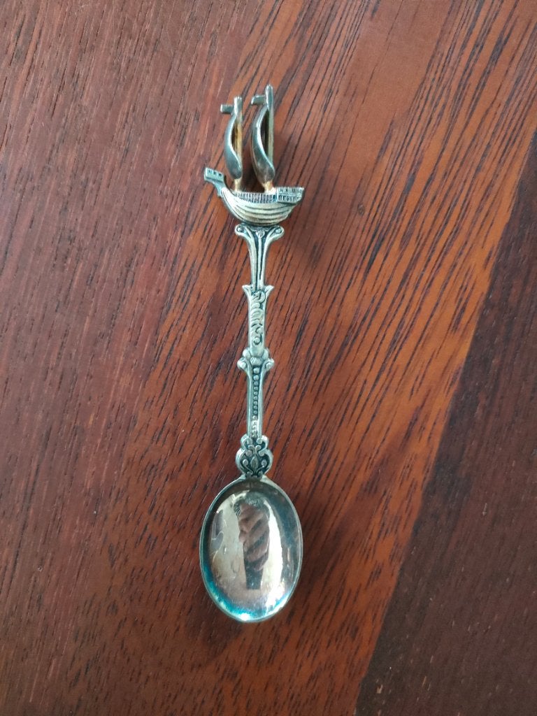 Vintage schip DD90 theelepel, Ophalen of Verzenden