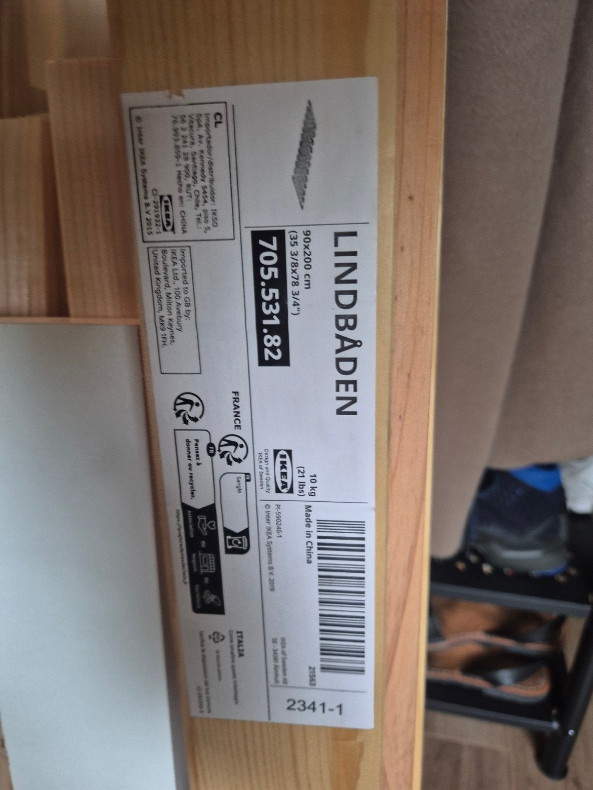 lattenbodem 90x200 IKEA Lindbåden, Ophalen, Overige materialen, 30 cm of meer, 50 tot 150 cm