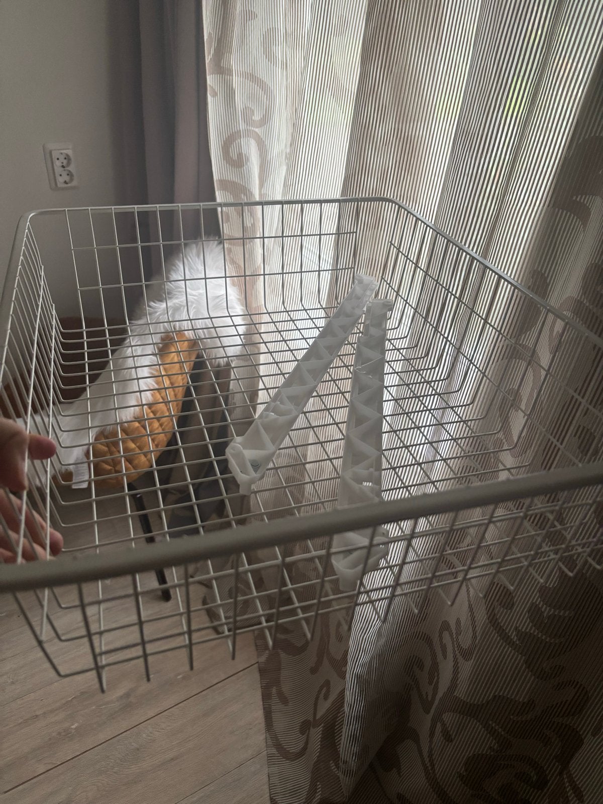 IKEA HJÄLPA Draadmand met uittrekrail, wit, Huis en Inrichting, Ophalen, Zo goed als nieuw