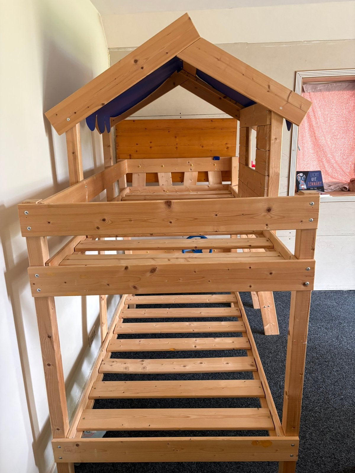 Stapelbed met glijbaan, Kinderen en Baby's, Kinderkamer | Stapelbedden en Hoogslapers, Ophalen, Zo goed als nieuw, Stapelbed
