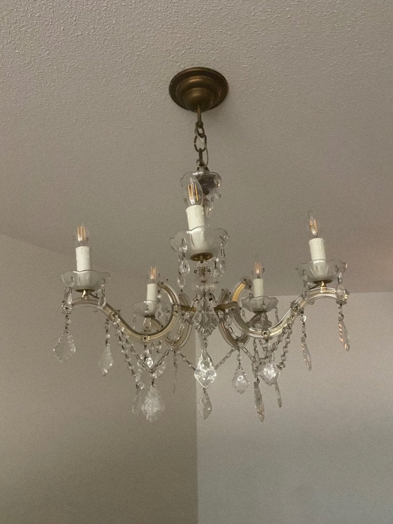 Kroonluchter, Huis en Inrichting, Lampen | Kroonluchters, Ophalen, Gebruikt, Glas, E14 (klein)