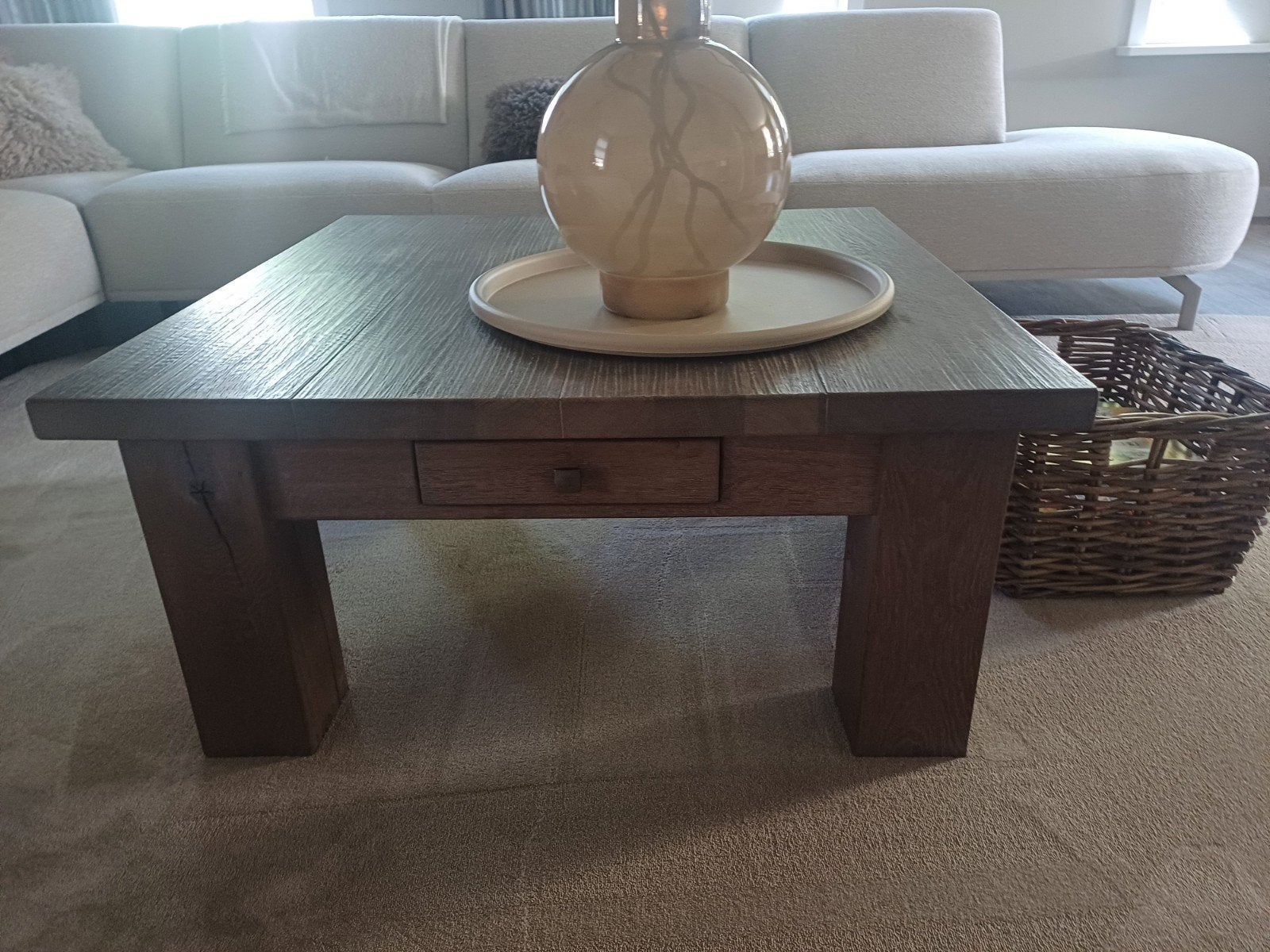 Salontafel eiken, Huis en Inrichting, Tafels | Salontafels, Ophalen, Rechthoekig, 100 tot 150 cm, 50 tot 100 cm